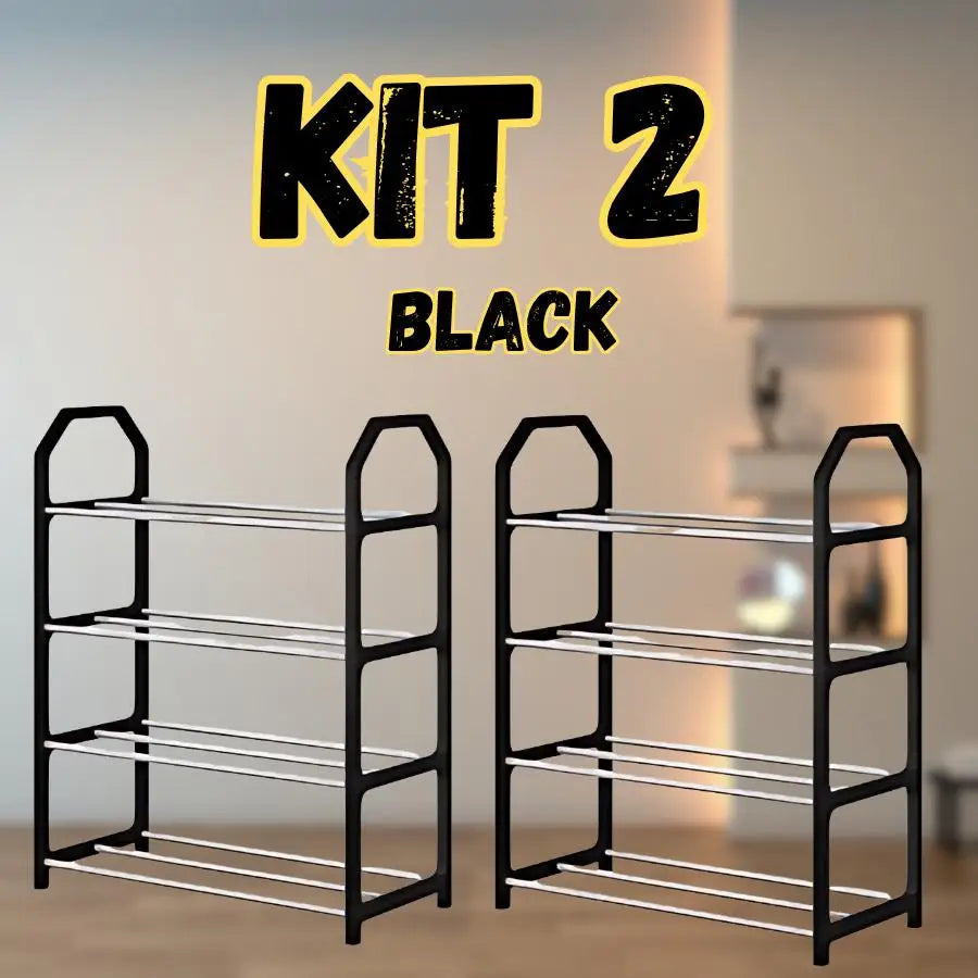 Black Shoes Organizer 4 Floats 8 to 10 Pair