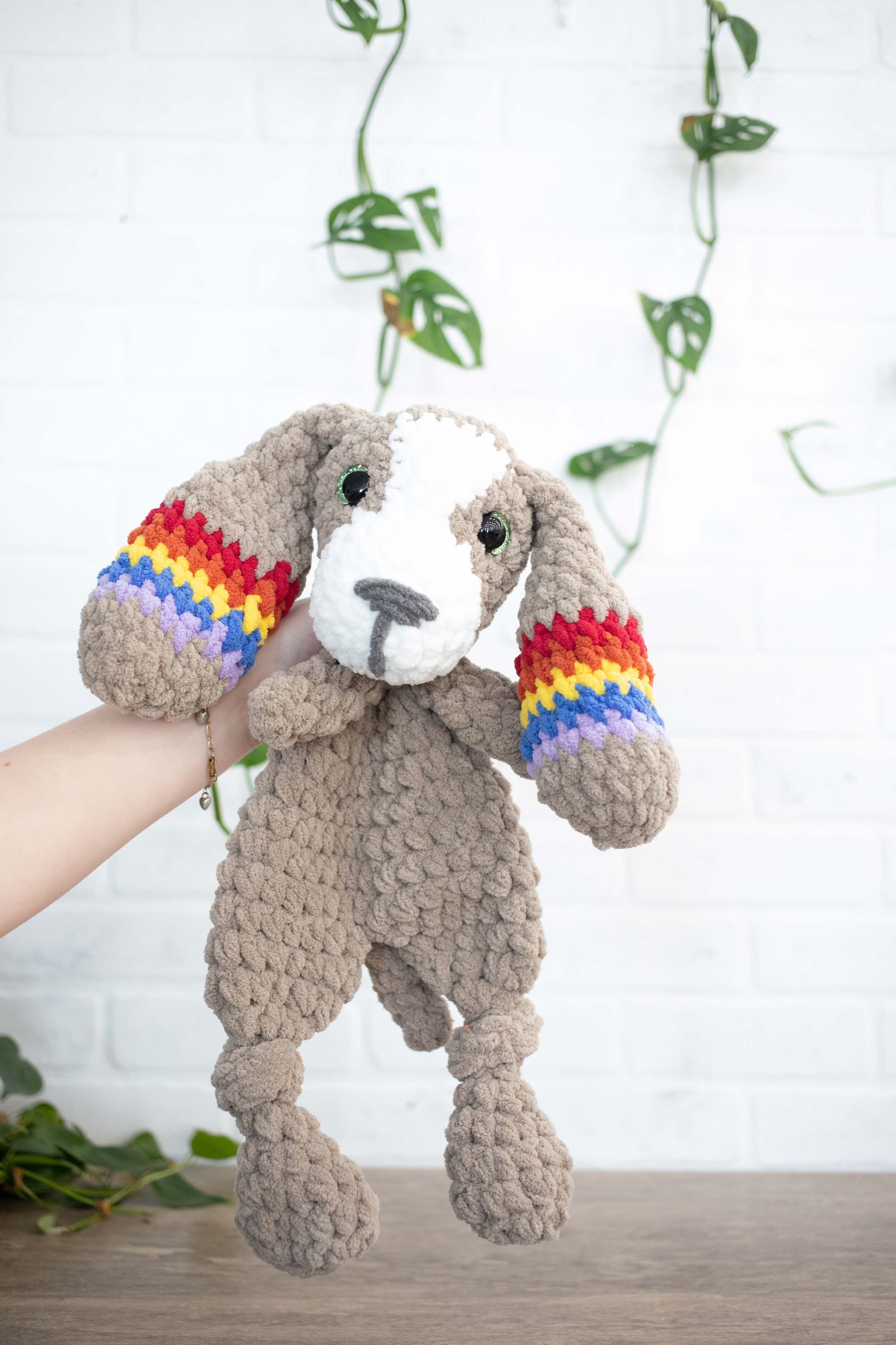 Crochet Puppy Dog Lovey, Crochet Stuffed Animal, Amigurumi Puppy Snuggler-2