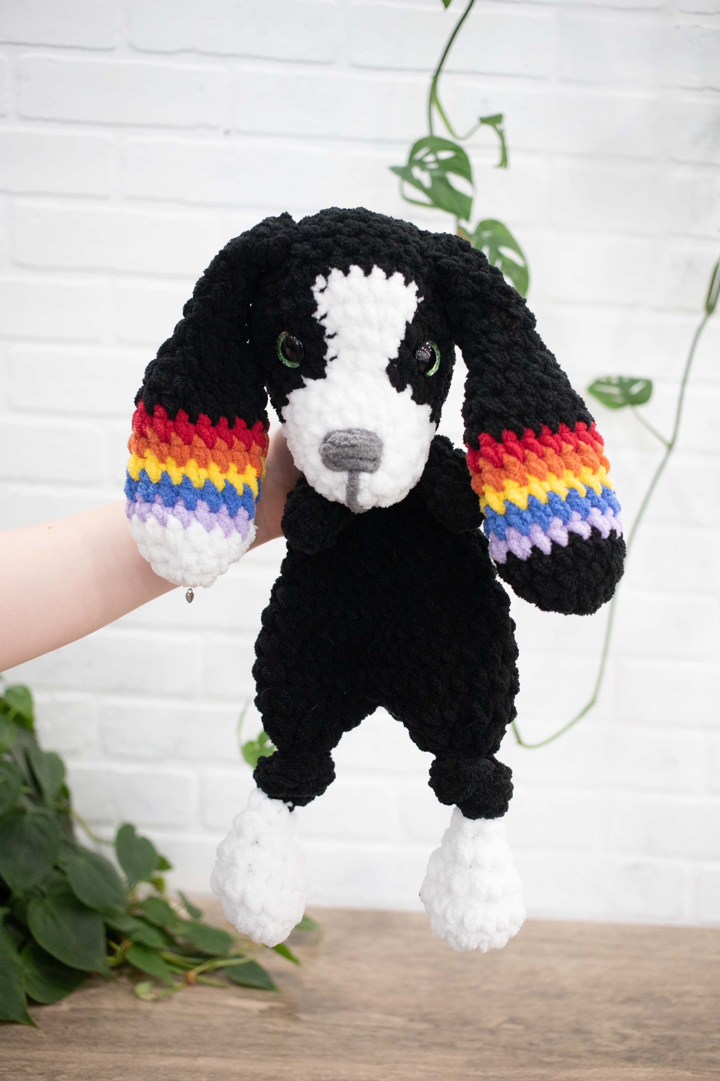 Crochet Puppy Dog Lovey, Crochet Stuffed Animal, Amigurumi Puppy Snuggler-1