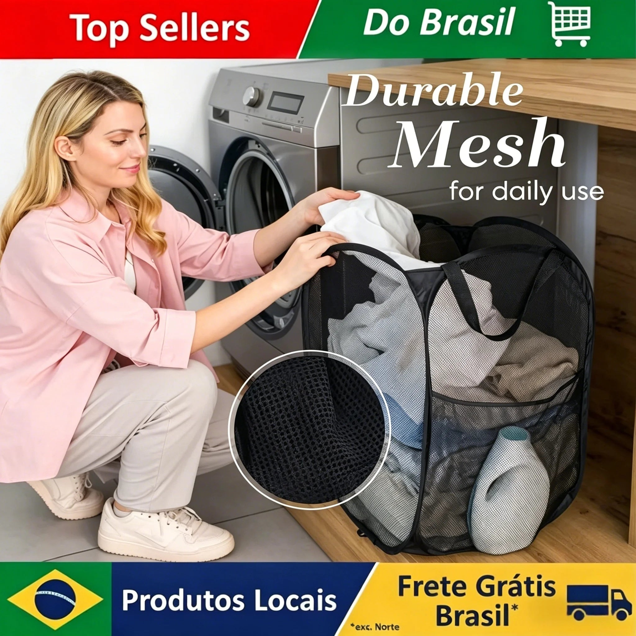 Folding Dirty Laundry Sorting Basket Washing Frame Bathroom Cloth Mesh Storage Bag Frame Bucket Laundry Organizers Storage Pouch