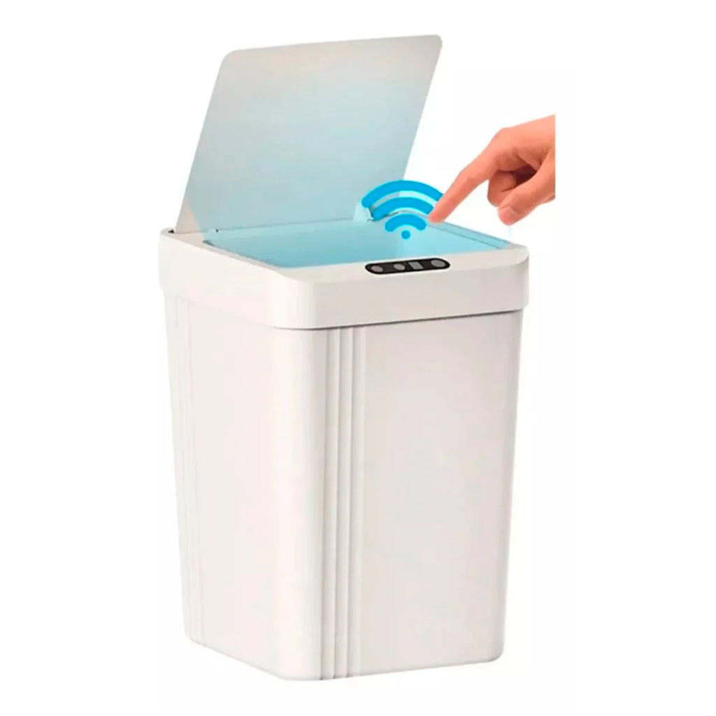 Trash Bin Lid Lid Smart Opening Plastic Capacity 13 Liters For Kitchen Bathroom Office
