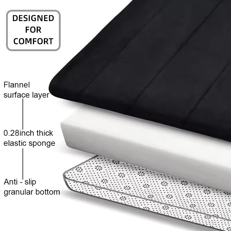 Quick Dry Super Absorbent Bathroom Rug Memory Foam Non-slip Bath Mat Shower Doormat Toilet Mat