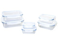 Brinox Lock & Stock Rectangular Glass Jar Set with Lids, 6 Pieces