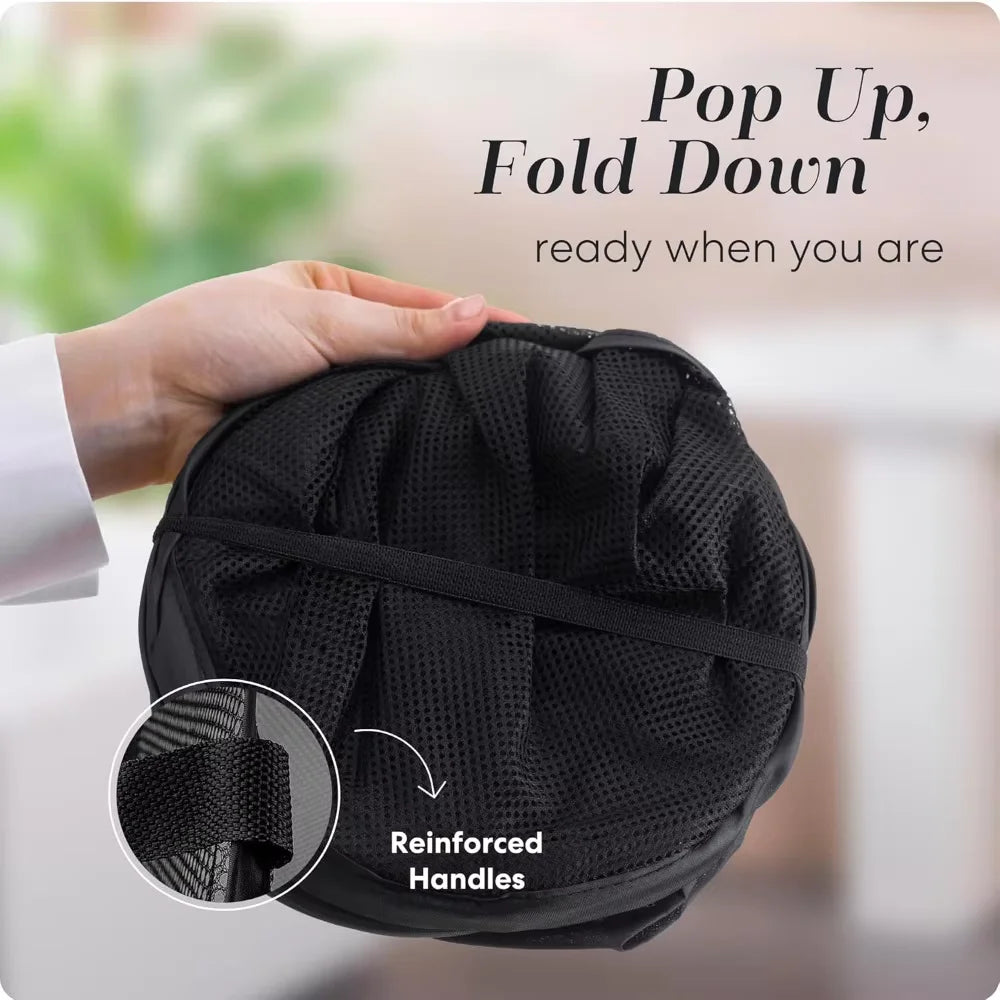Folding Dirty Laundry Sorting Basket Washing Frame Bathroom Cloth Mesh Storage Bag Frame Bucket Laundry Organizers Storage Pouch