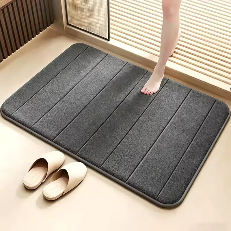 Quick Dry Super Absorbent Bathroom Rug Memory Foam Non-slip Bath Mat Shower Doormat Toilet Mat