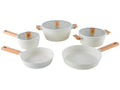 Ceramic Life Nordic Cookware Set Ceramic Cream Coating 5 Pieces