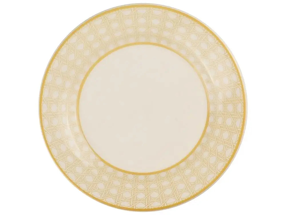 30 Pieces Ceramic Round Biona Mustard Weft Dining & Tea Apparatus