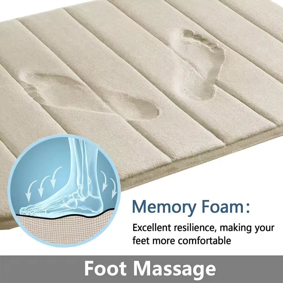 Quick Dry Super Absorbent Bathroom Rug Memory Foam Non-slip Bath Mat Shower Doormat Toilet Mat