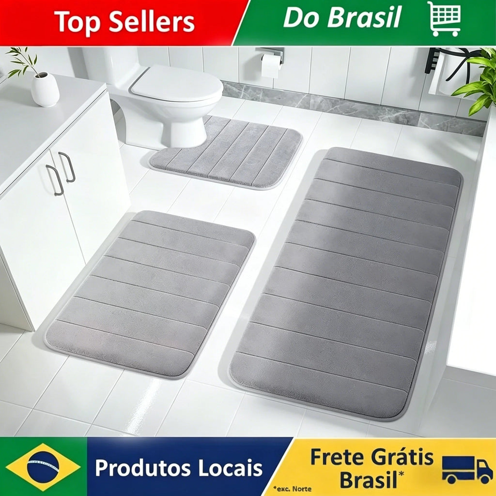 Quick Dry Super Absorbent Bathroom Rug Memory Foam Non-slip Bath Mat Shower Doormat Toilet Mat