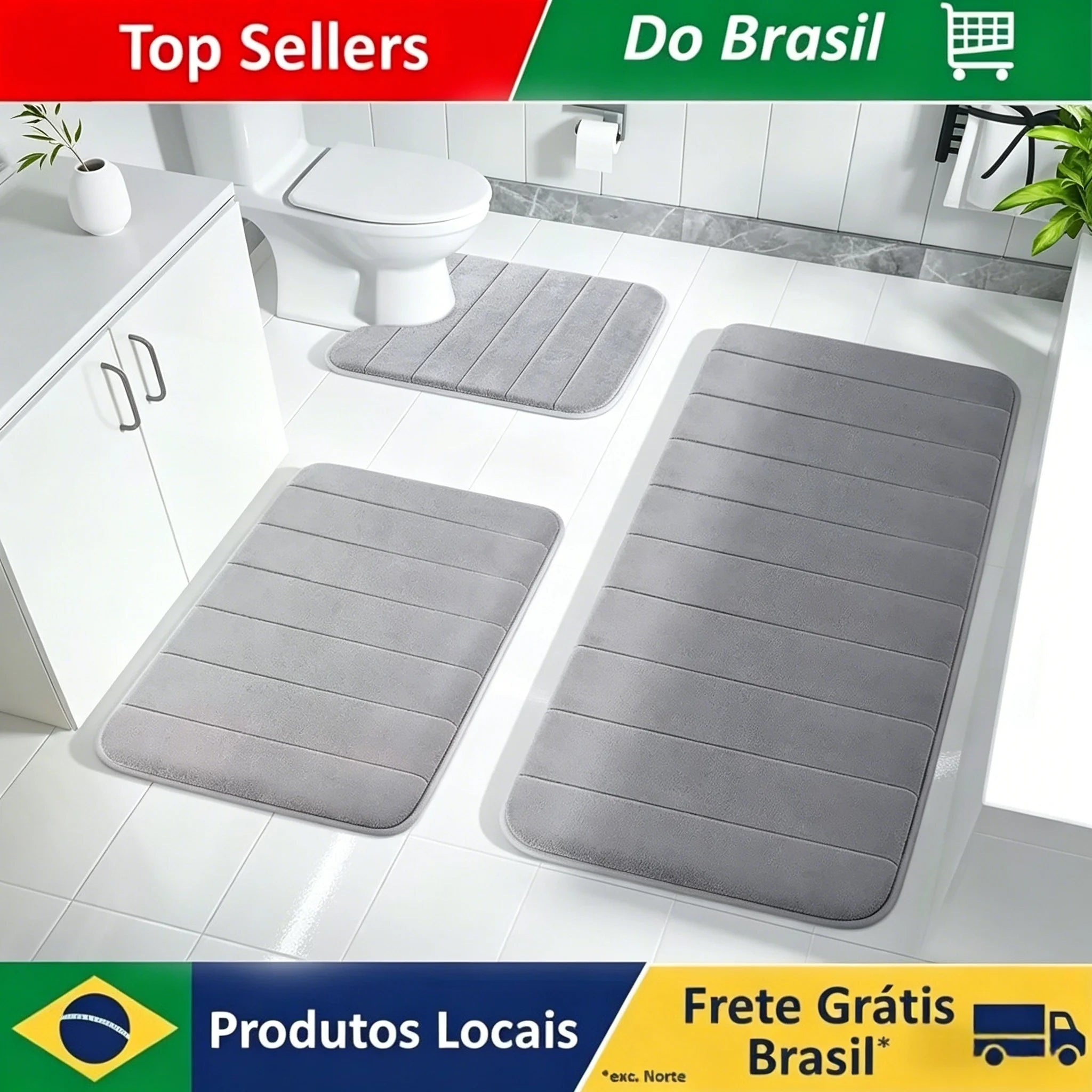 Quick Dry Super Absorbent Bathroom Rug Memory Foam Non-slip Bath Mat Shower Doormat Toilet Mat