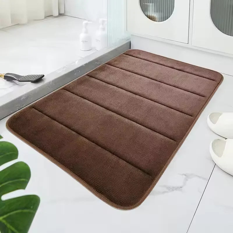 Quick Dry Super Absorbent Bathroom Rug Memory Foam Non-slip Bath Mat Shower Doormat Toilet Mat
