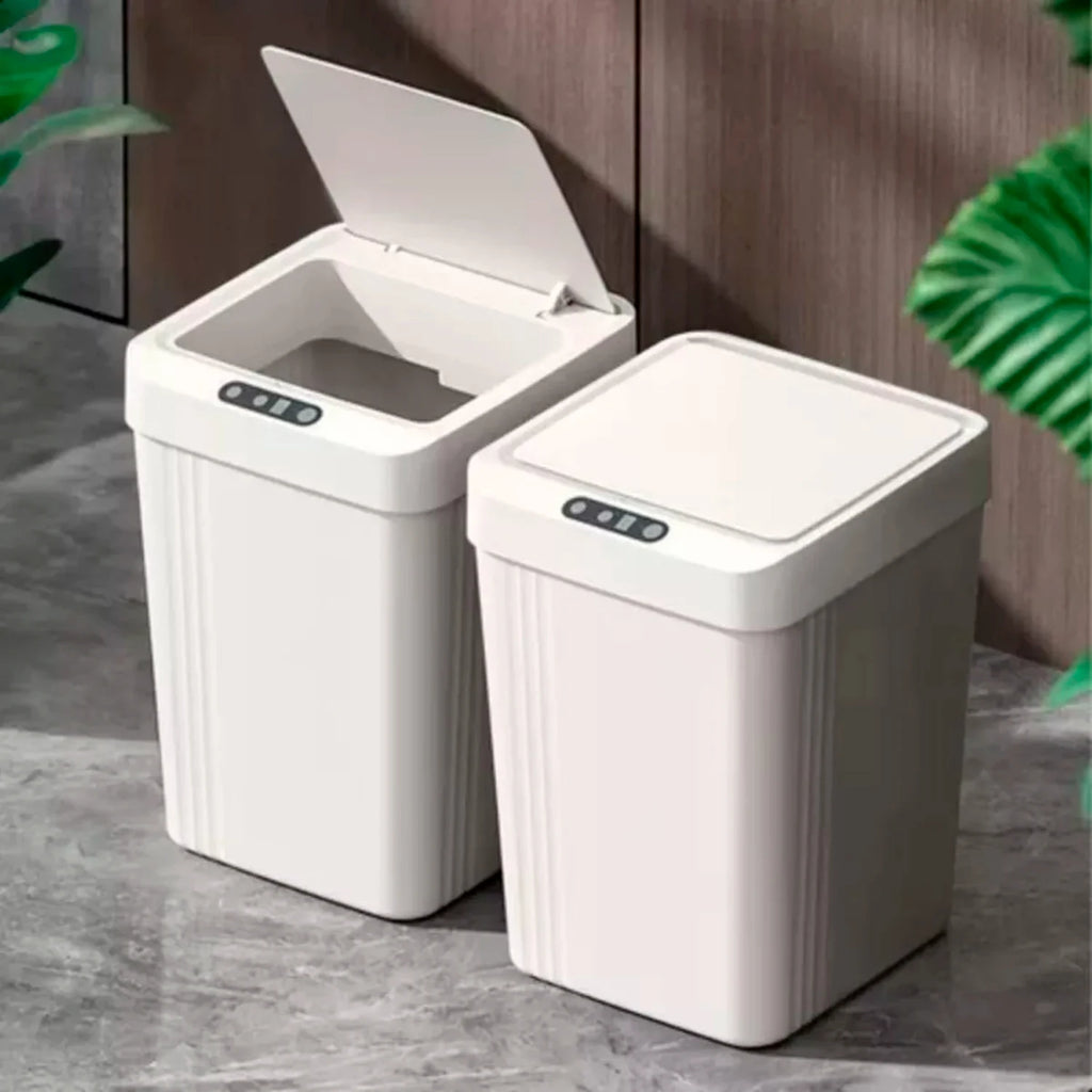Trash Bin Lid Lid Smart Opening Plastic Capacity 13 Liters For Kitchen Bathroom Office