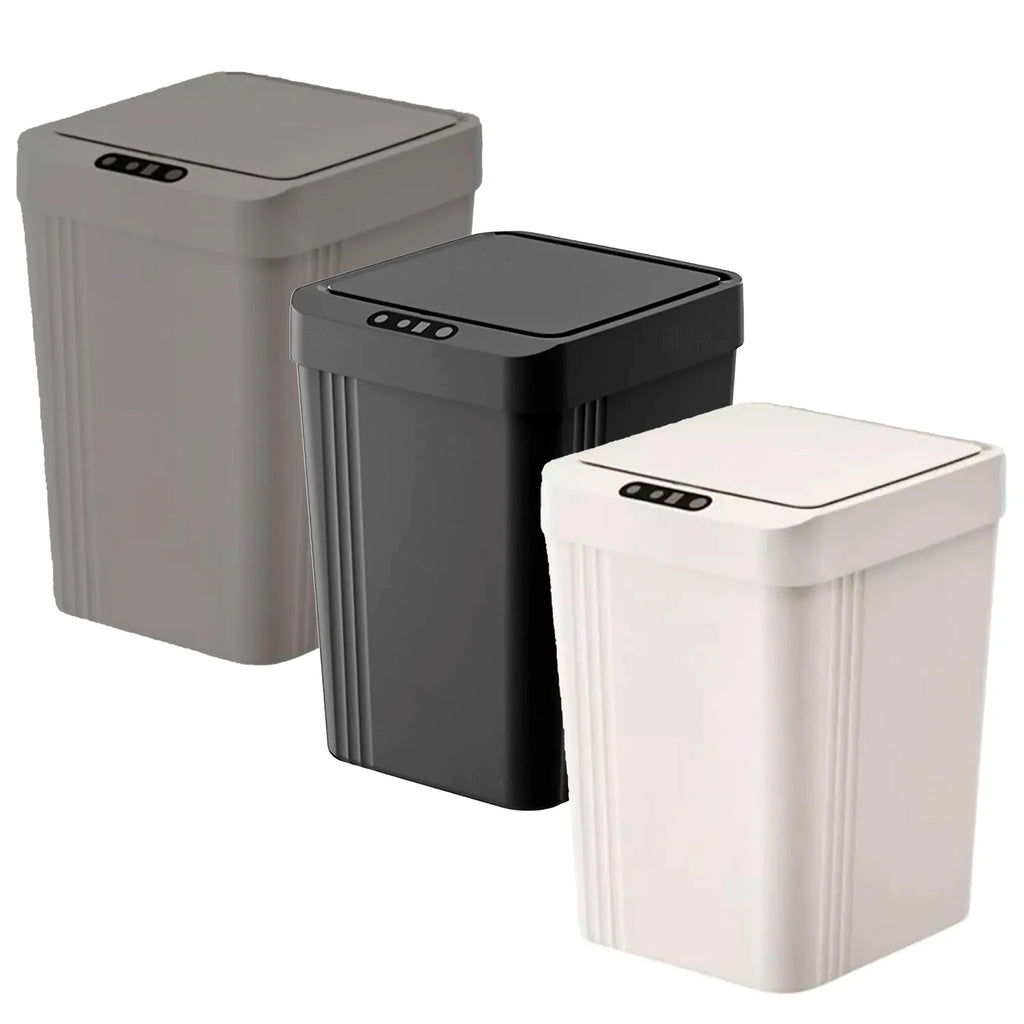 Trash Bin Lid Lid Smart Opening Plastic Capacity 13 Liters For Kitchen Bathroom Office