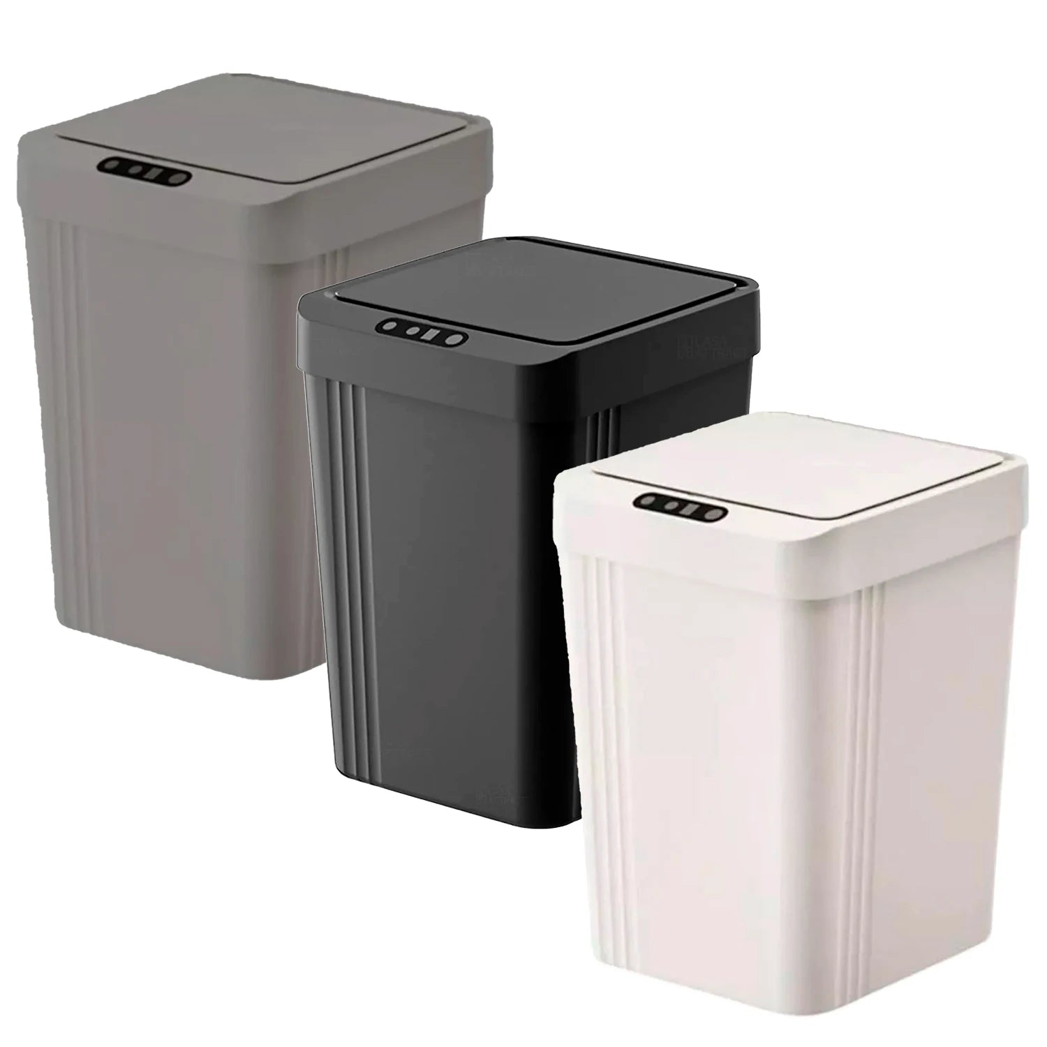Trash Bin Lid Lid Smart Opening Plastic Capacity 13 Liters For Kitchen Bathroom Office