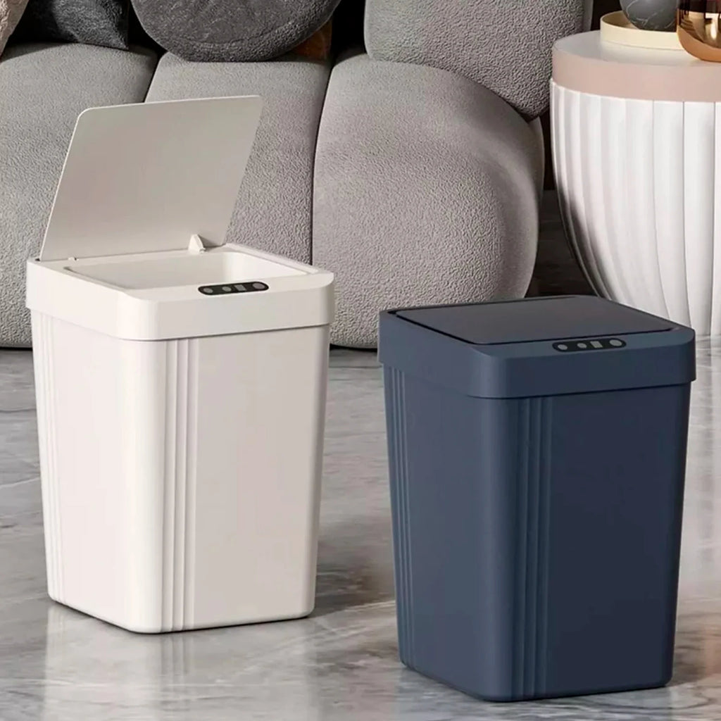Trash Bin Lid Lid Smart Opening Plastic Capacity 13 Liters For Kitchen Bathroom Office