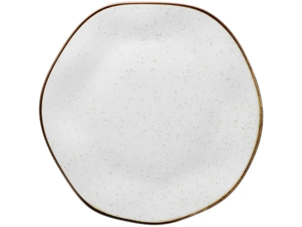 20 Pieces Oxford Round Ceramic White and Brown Maresia Tea Dining Apparatus