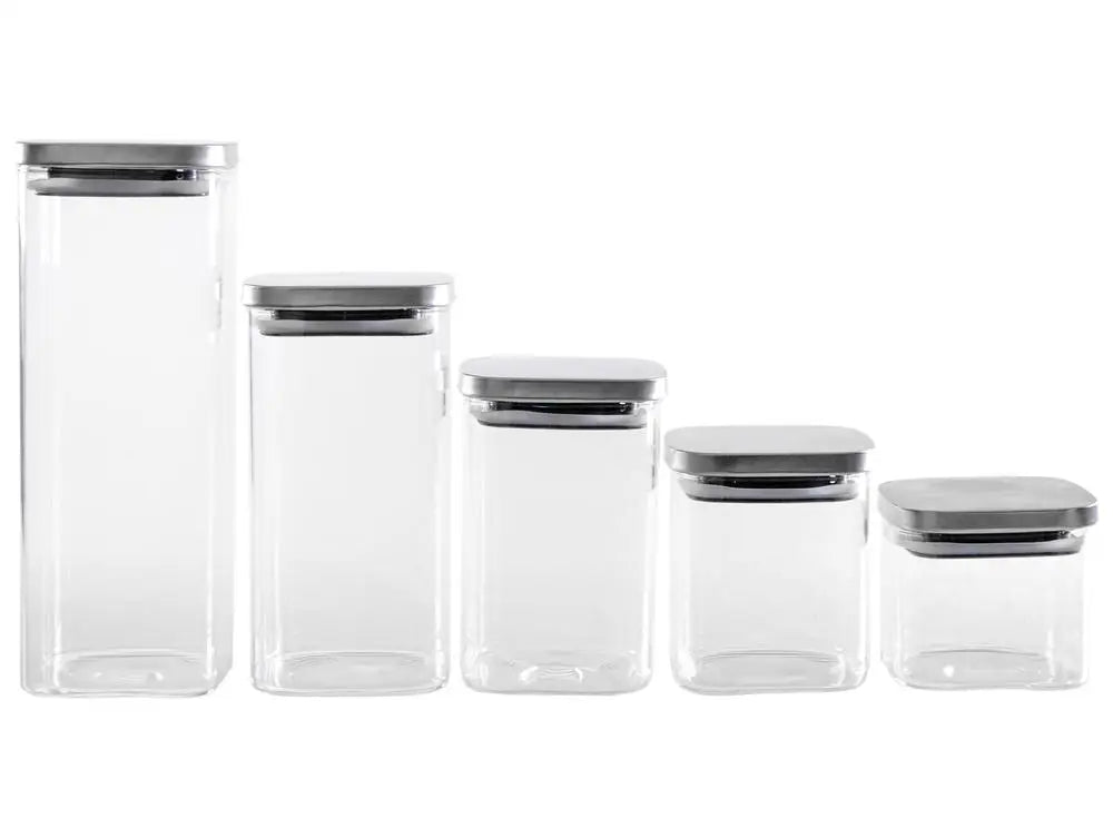 Brinox Lock & Stock 5-Piece Square Glass Food Storage Set