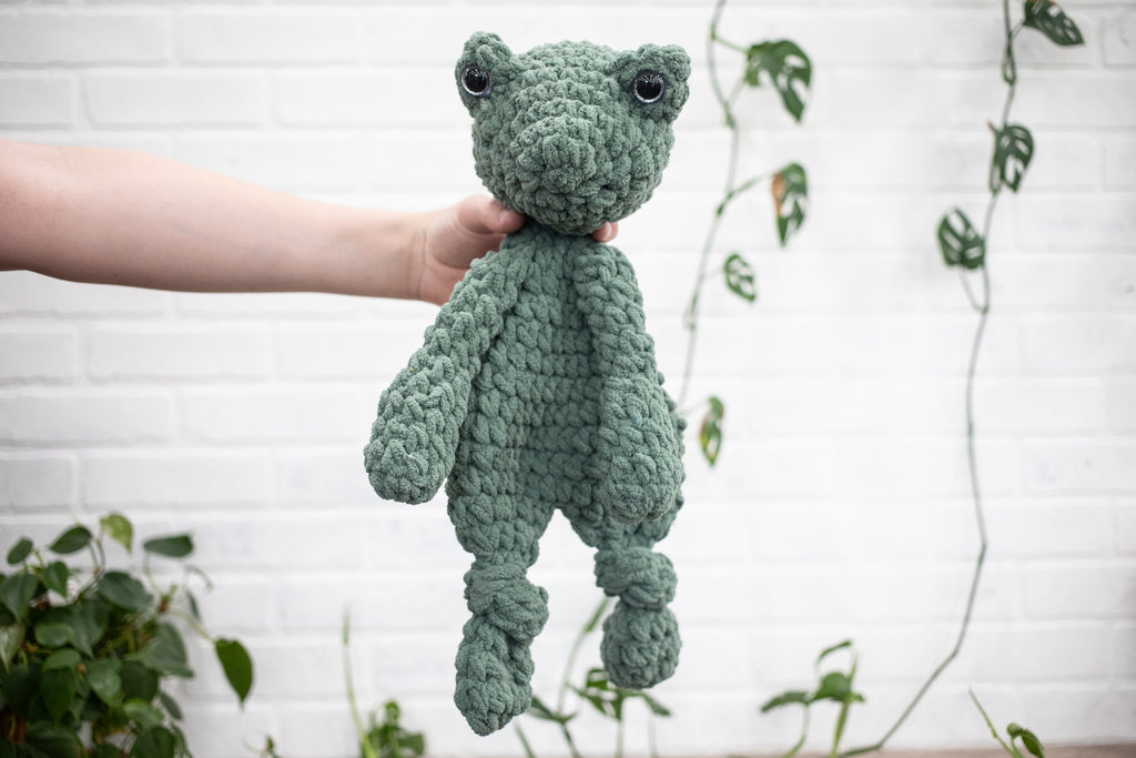 Crochet Frog Lovey, Crochet Stuffed Animal, Amigurumi Frog Snuggler-0
