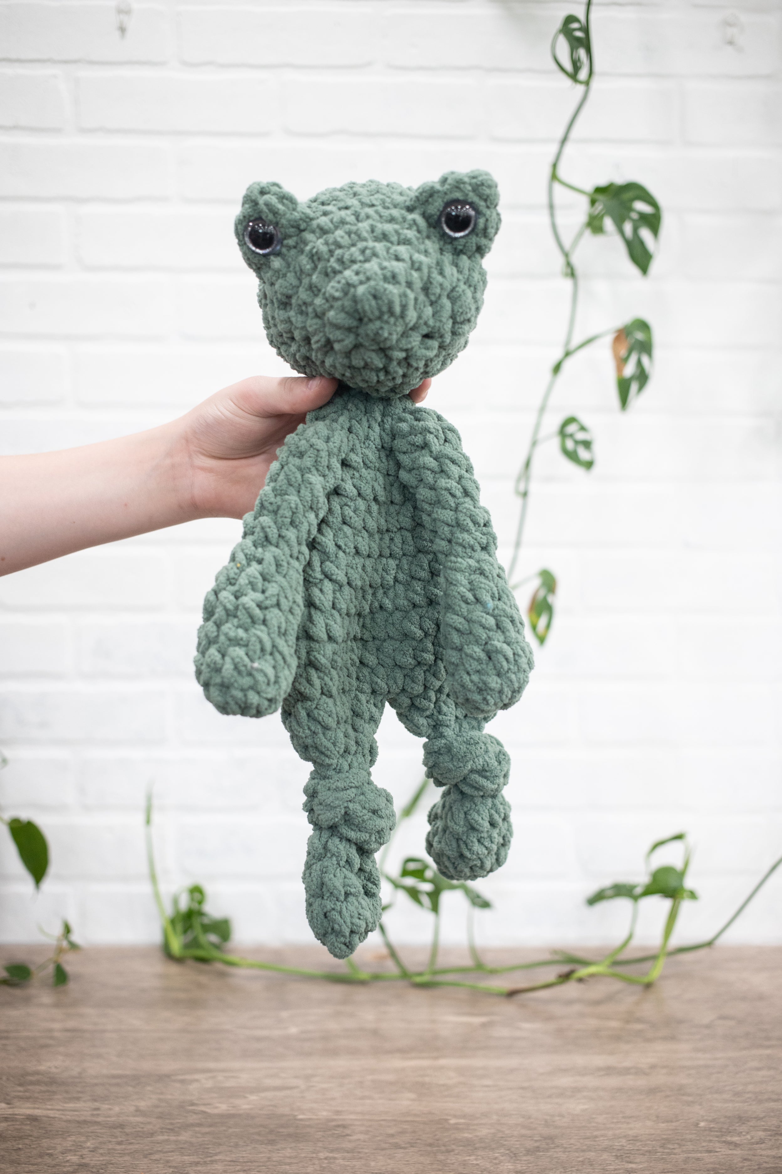 Crochet Frog Lovey, Crochet Stuffed Animal, Amigurumi Frog Snuggler-1